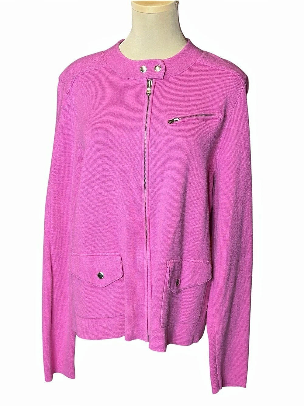 Lauren Ralph Lauren Pink Cotton Zip Jacket XL Like New